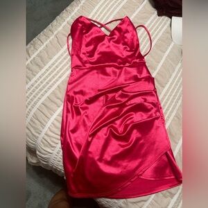 Hot pink shinny dress